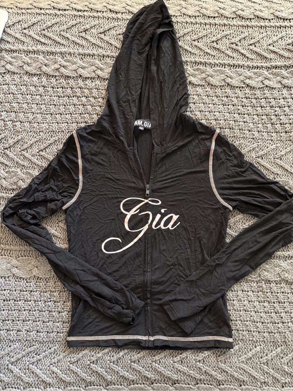I.AM.GIA Blare Crop Hoodie in Black (Medium)